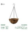 GloboStar® Artificial Garden SALAMINA 20479 Κρεμαστό Κασπώ Γλάστρα - Flower Pot από Φλοιό Καρύδας Καφέ Φ20cm x Υ10cm